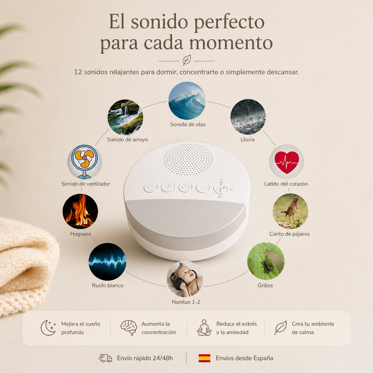 Máquina de Ruido Blanco Calmora